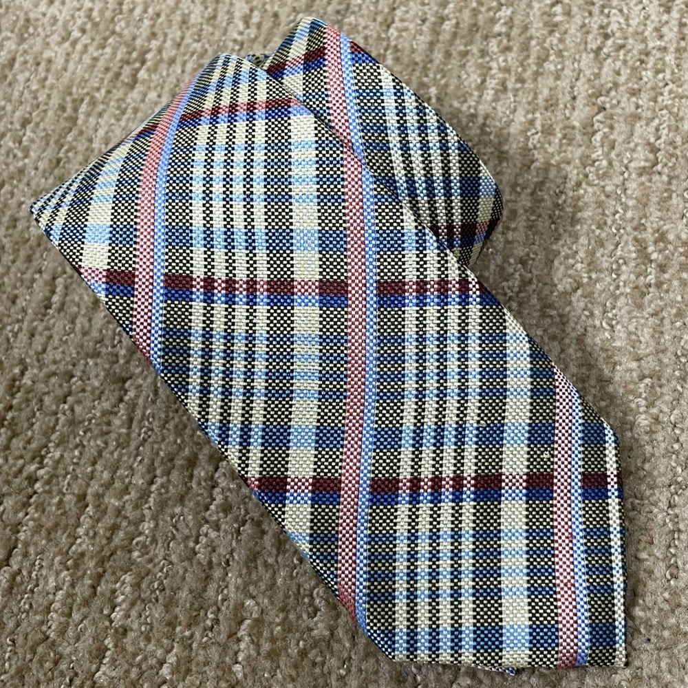 XMI Platinum Tie Mens Classic Multi Color Dapper Silk Plaid Preppy Ivy League